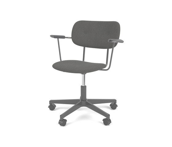 Co Task Chair W. Armrest | Star Base w. Casters, Black Aluminium | Veneer Seat and Back | Re-wool - Black, 0198 | Black Oak | Taburetes de oficina | Audo Copenhagen