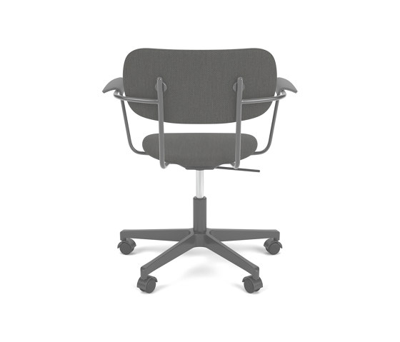 Co Task Chair W. Armrest | Star Base w. Casters, Black Aluminium | Veneer Seat and Back | Re-wool - Black, 0198 | Black Oak | Sgabelli girevoli | Audo Copenhagen