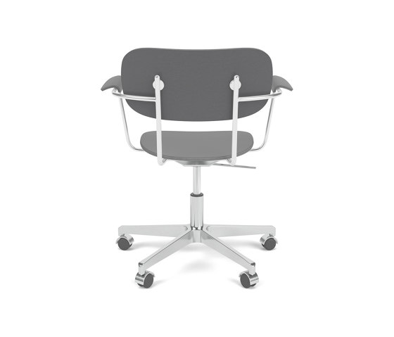 Co Task Chair W. Armrest | Star Base w. Casters, Polished Aluminium | Veneer Seat and Back | Black Oak | Arbeitshocker | Audo Copenhagen