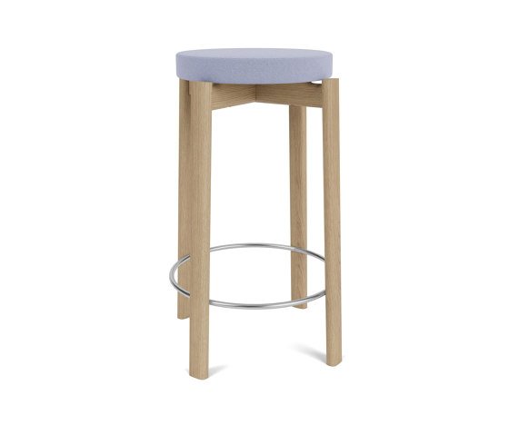 Passage Counter Stool, Natural Oak Base, Upholstered Seat, Steel Ring | Vidar - Purple, 0723 | Sedie bancone | Audo Copenhagen