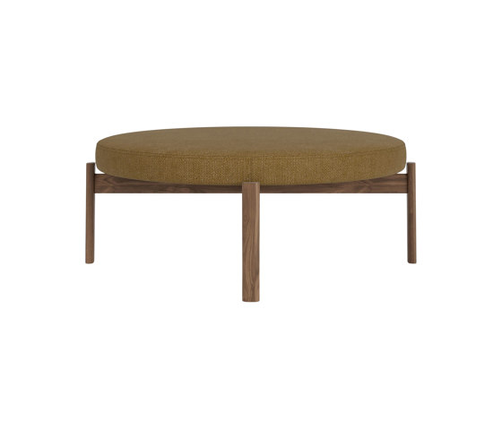 Passage Pouf, Walnut Base | Audo Bouclé - Gold 06 | Poufs | Audo Copenhagen