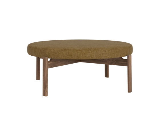 Passage Pouf, Walnut Base | Audo Bouclé - Gold 06 | Poufs | Audo Copenhagen