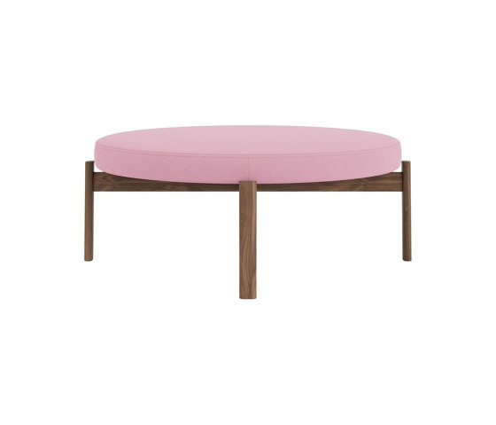 Passage Pouf, Walnut Base | Vidar - Pink, 0526 | Poufs | Audo Copenhagen