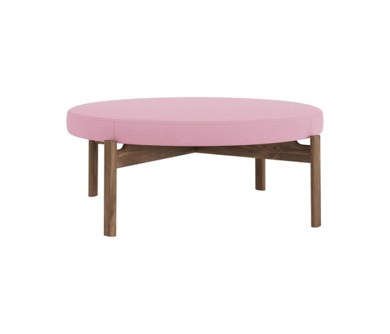 Passage Pouf, Walnut Base | Vidar - Pink, 0526 | Poufs / Polsterhocker | Audo Copenhagen