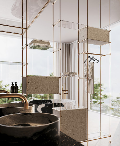 Wardrobe Rail System N° 25 burnished brass | Mensole bagno | P&G Konzept