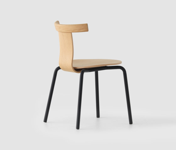 Jiro 4 Leg Chair - Natural - Black Base | Chaises | Resident