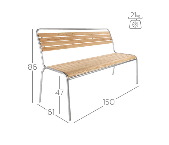 Banc à lattes Rigi sans accoudoir | Bancs | Schaffner AG