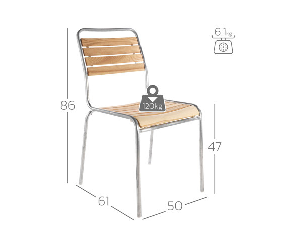 Holzlattenstuhl Rigi ohne Armlehne | Stühle | Schaffner AG