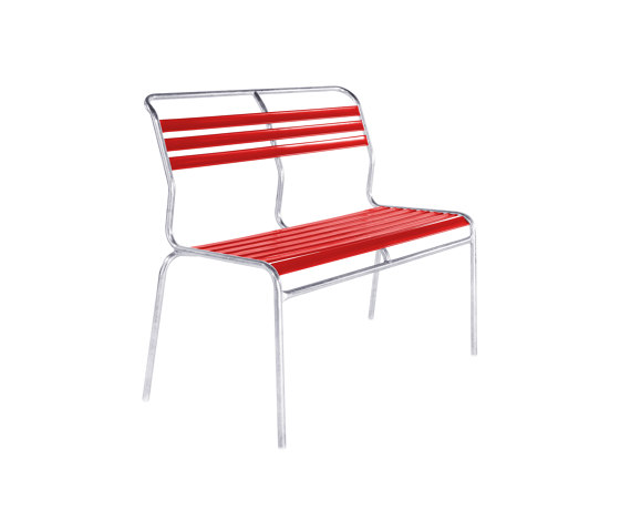 Slatted two-seater bench Säntis without armrest | Panche | Schaffner AG
