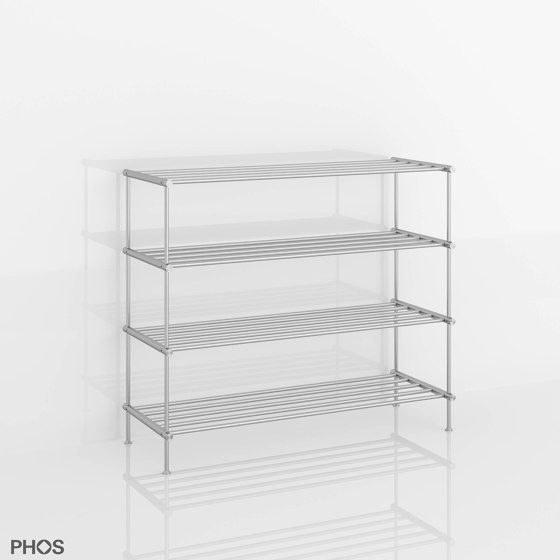 Free-standing stainless steel bathroom shelf - 80 cm, 4 levels, high-quality & timeless | Shelving | PHOS Design