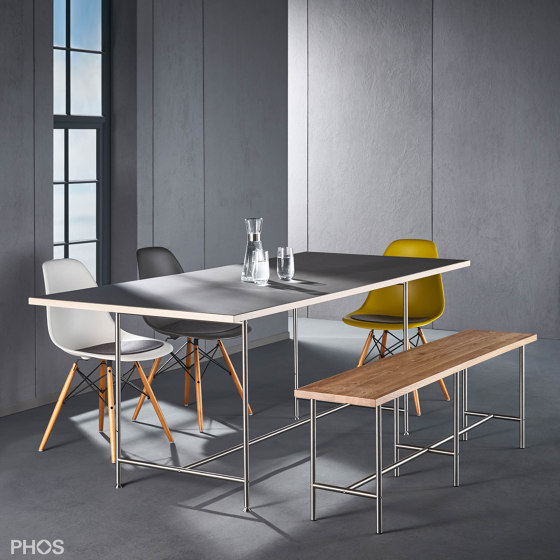 Mesa Karlsruhe - mesa de comedor con tablero de linóleo - 200x90 cm | Mesas comedor | PHOS Design