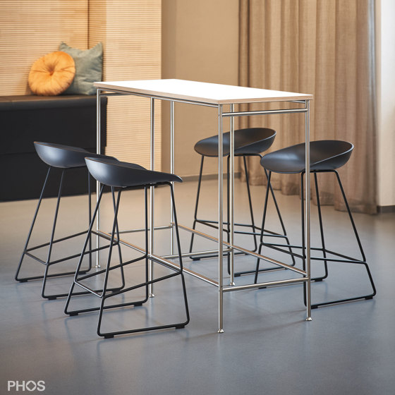 Wide bar table with white table top 150x60x105 cm | Side tables | PHOS Design