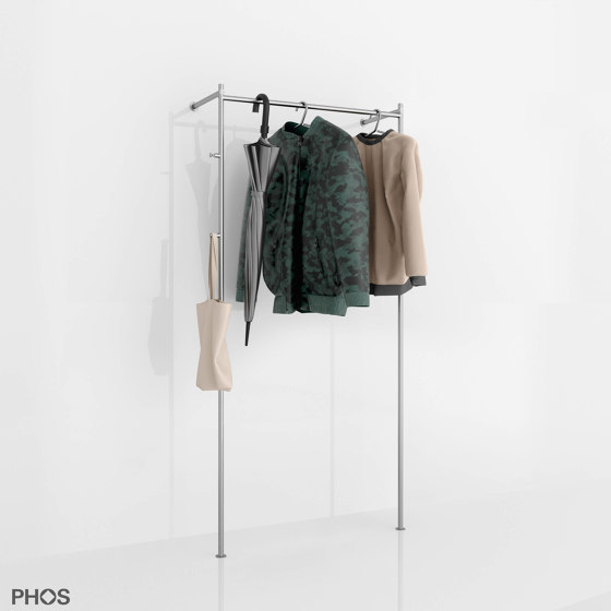 High-quality stainless steel hallway coat rack, timelessly modern - 100 cm wide | Towel rails | PHOS Design