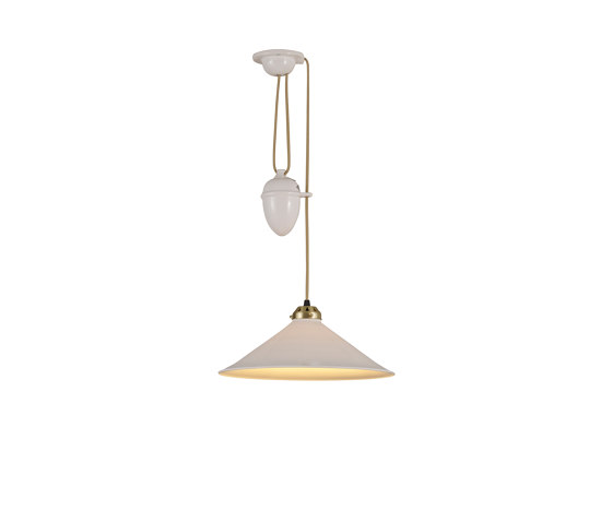 Cobb Rise & Fall Large Pendant Light, Natural with Antique Brass | Suspended lights | Original BTC