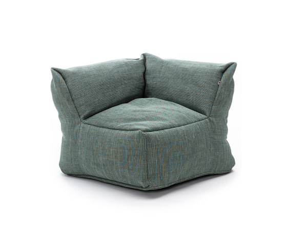 Dotty Pouf Club Corner Medium Turquoise | Armchairs | Roolf Outdoor Living