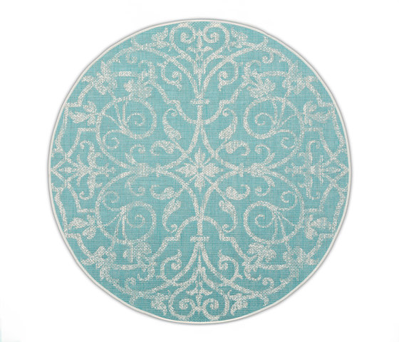 Summer Quai Outdoor Carpet Turquoise Round | Tapis / Tapis de designers | Roolf Outdoor Living