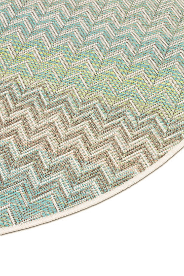 Ziggy Outdoor Carpet Lime/Beige Round | Alfombras / Alfombras de diseño | Roolf Outdoor Living