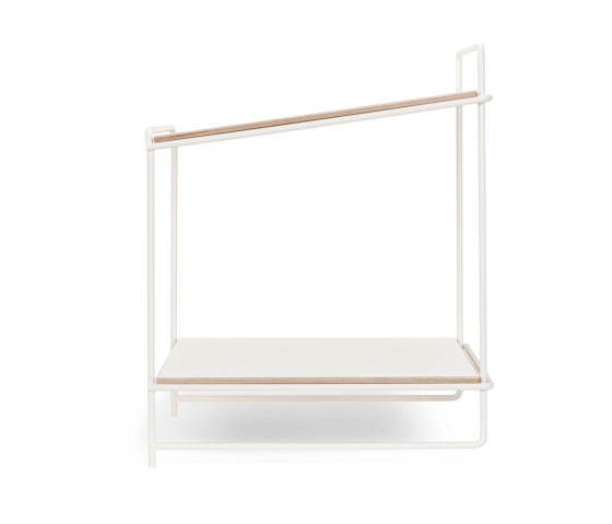 Hegel | Table or wall desk, pure white RAL 9010 / white | Shelving | Magazin®