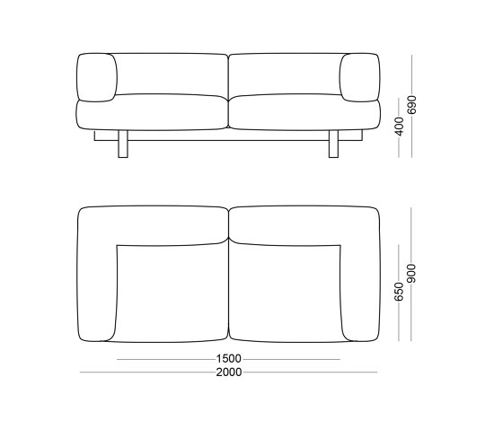 Alchemist Sofa, 2-seater, Sand/Decoma | Sofas | EMKO PLACE