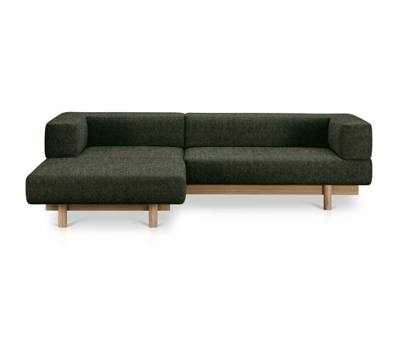 Alchemist Sofa with Chaise Lounge, Forest Green/Decoma, Left | Chaise longues | EMKO PLACE