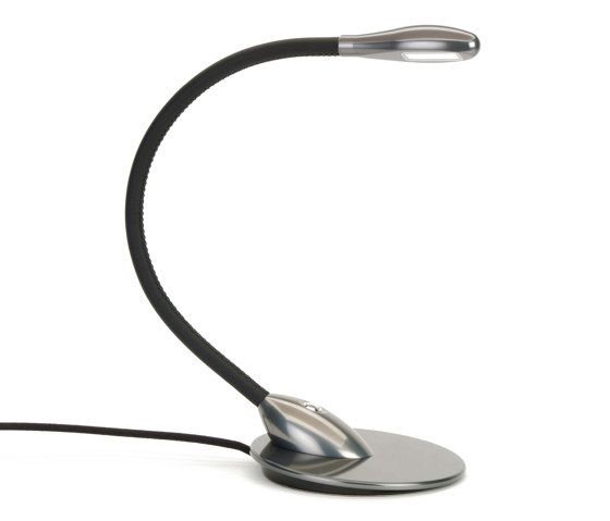 Cirrus Table Light, anodised titanium with black leather | Table lights | Original BTC