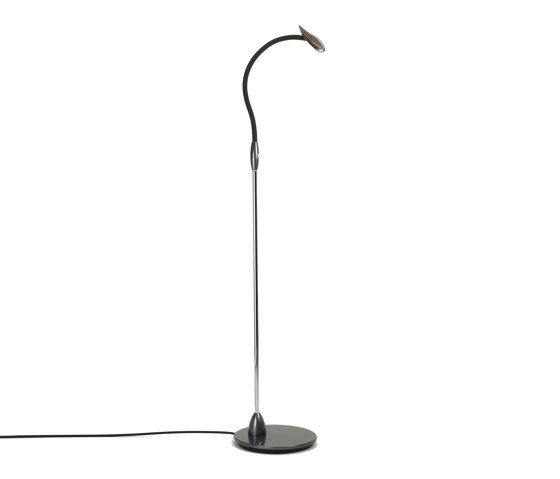 Maestro Floor Light, anodised titanium with black leather | Free-standing lights | Original BTC