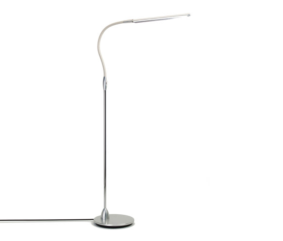 Wand Floor Light, clear anodised with off white leather | Lampade piantana | Original BTC