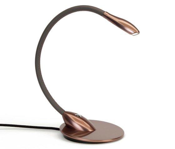 Zonda Table Light, anodised bronze with mushroom leather | Luminaires de table | Original BTC