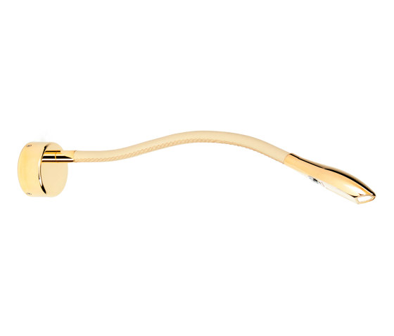 Zonda Wall Light, gold plated with beige leather | Wall lights | Original BTC