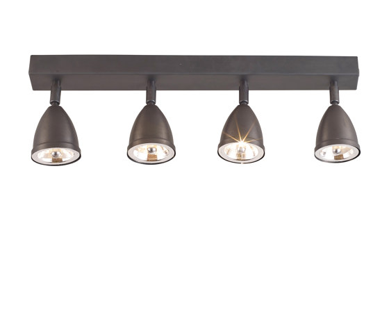 Whitby Quadruple Spotlight, Weathered Brass, with shade and integral driver | Lámparas de techo | Original BTC