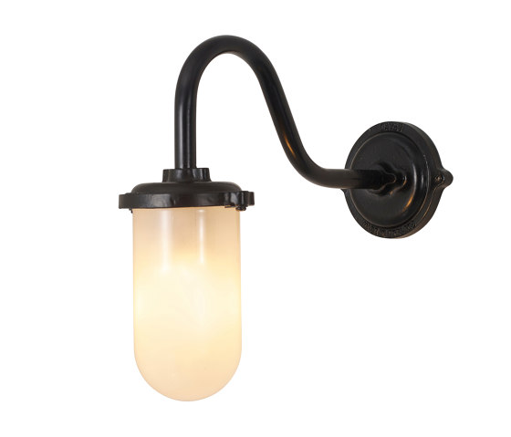 Bracket Light, 100W, Round, Swan Neck, Paint Black, Frosted | Lámparas de pared | Original BTC