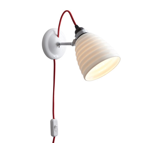 Hector Bibendum Wandleuchte mit Stecker und Schalter, Rotes Stoffkabel | Wandleuchten | Original BTC