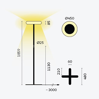 oto 10 - black | Lampade piantana | BELUX