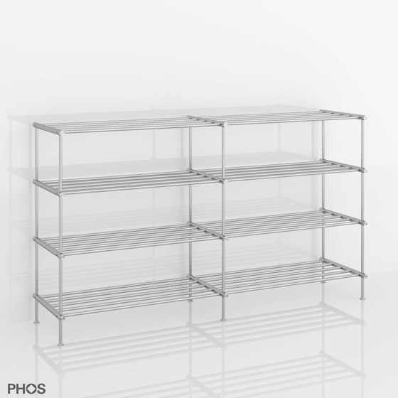 Wide shoe rack 120 cm wide, 4 levels | Shelving | PHOS Design