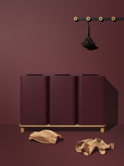 Arkad Trio Deep Burgundy | Cubos basura / Papeleras | MIZETTO