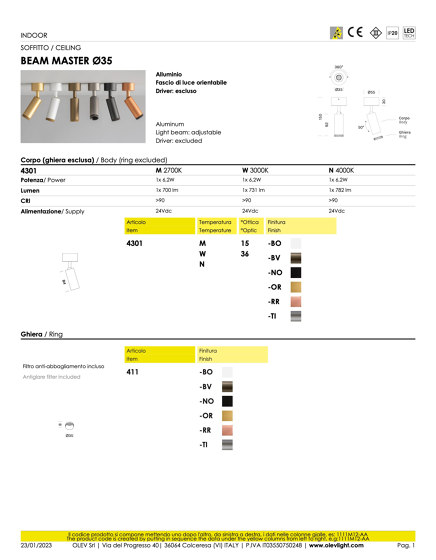 Beam Master 35 | Lampade plafoniere | OLEV