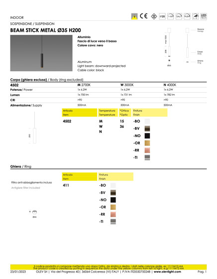 Beam Stick Metal | Lámparas de suspensión | OLEV