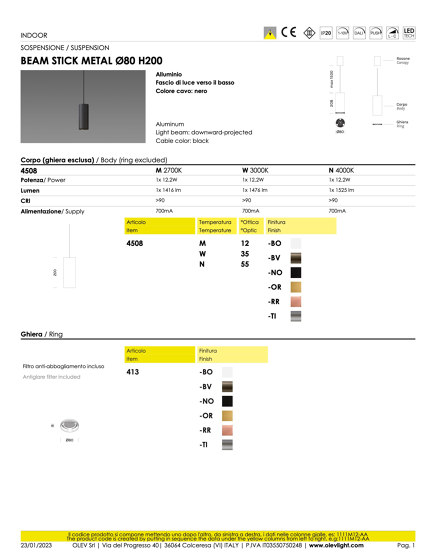 Beam Stick Metal | Lampade sospensione | OLEV