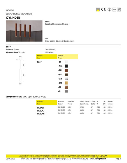 Cylinder | Pendelleuchten | OLEV