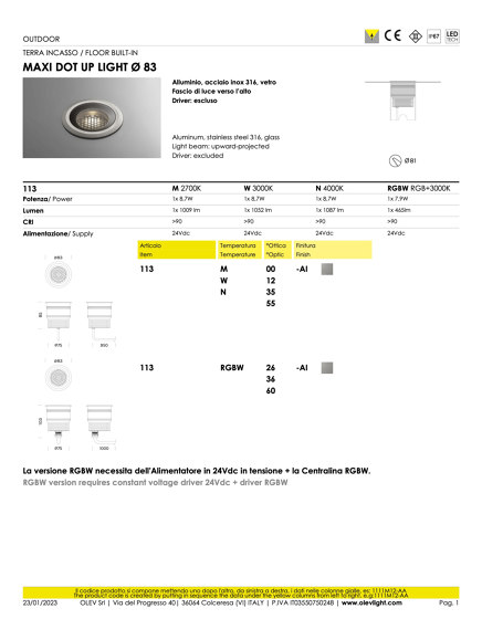 Maxi Dot | Lámparas exteriores empotrables de suelo | OLEV