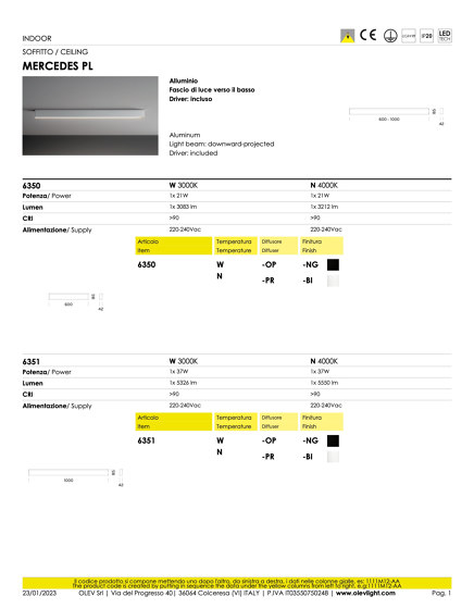 Mercedes PL | Plafonniers | OLEV