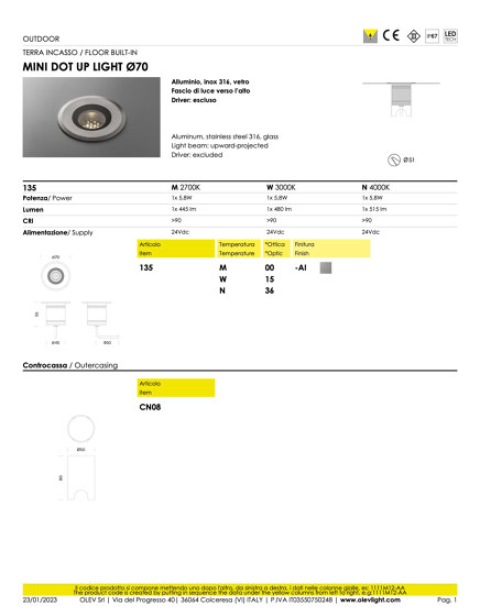 Mini Dot Up Light | Lampade outdoor incasso pavimento | OLEV