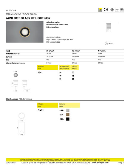 Mini Dot Glass | Encastrés sol extérieurs | OLEV