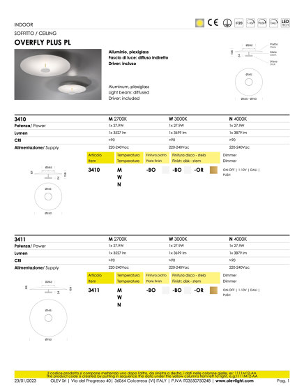 Overfly Plus PL | Deckenleuchten | OLEV