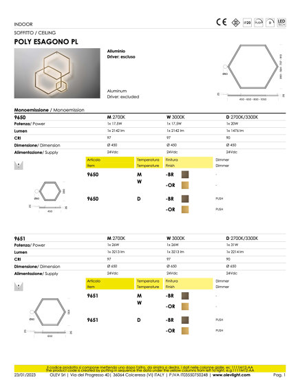 Poly Esagono PL | Wall lights | OLEV