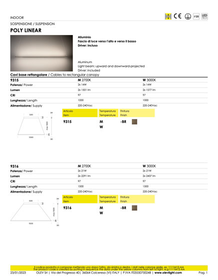 Poly Linear | Pendelleuchten | OLEV