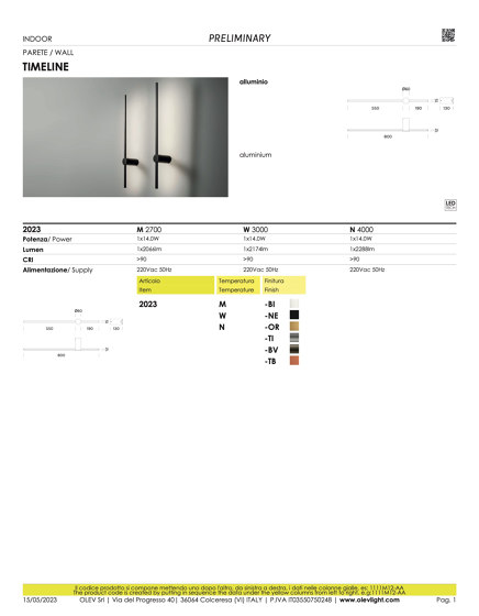 Timeline | Lampade parete | OLEV