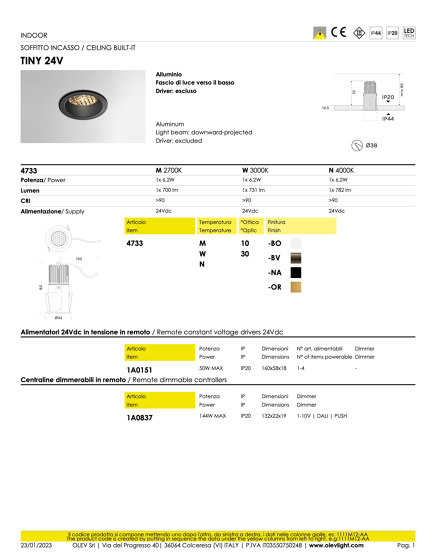 Tiny | Plafonniers encastrés | OLEV