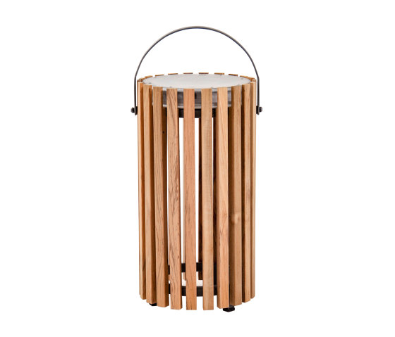 Cube Lamp Medium H41cm - Natural Teak | Éclairage sol extérieur | Design Pergola