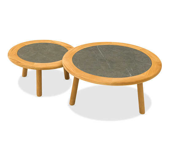 Helen ALU Coffee Table D80xH34cm, Teak Leg | Mesas de centro | Design Pergola